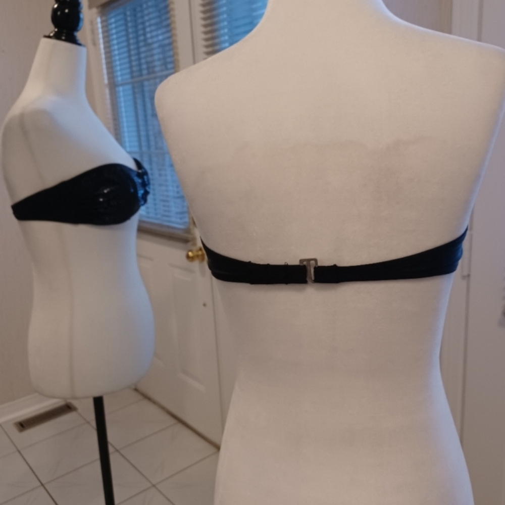 4/$60 New Black Sequined Bandeau Bikini Top - Size XS - Picture 2 of 6
